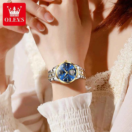 Reloj OLEVS 6608 Mujer – Elegancia Clásica en Acero Inoxidable