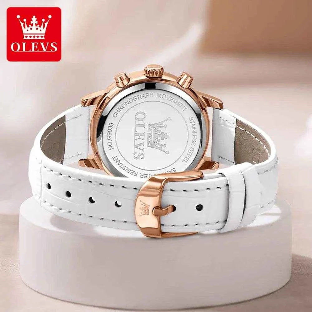 Reloj de piel OLEVS Mujer 9933 – Elegancia y Versatilidad en Cuero Genuino