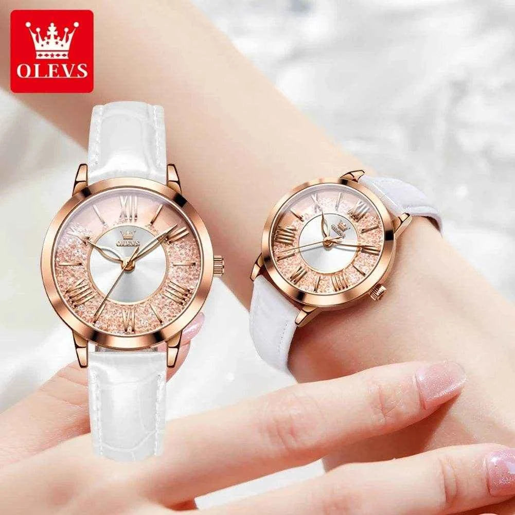 Reloj OLEVS 5539 Mujer Cuadrado de Cuarzo con Correa de Cuero y Resistencia al Agua