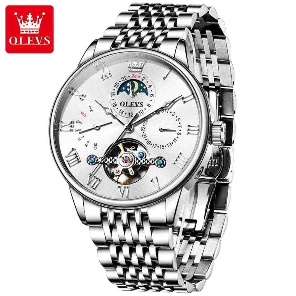 Reloj OLEVS 7009 Hombre Cuero de Estilo Elegantemente Clásico