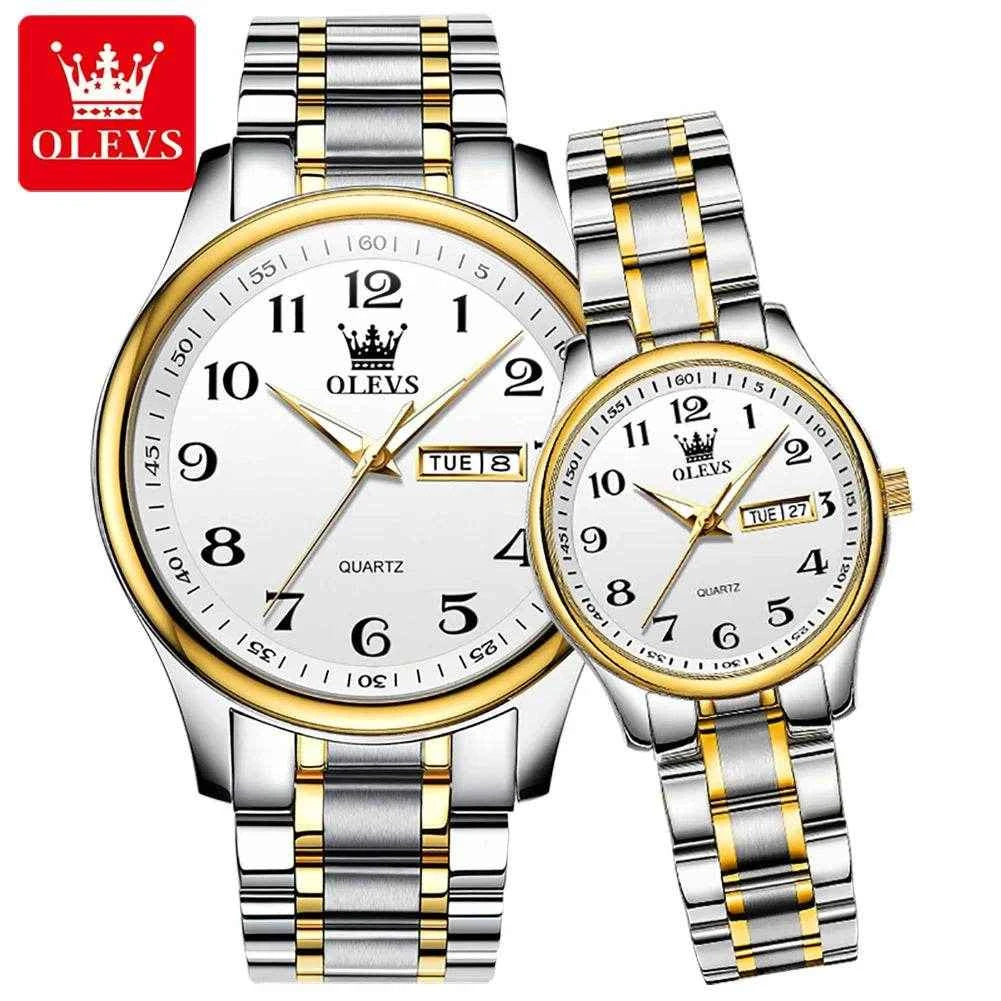 OLEVS 5567 Reloj de Acero Inoxidable para Parejas - Elegancia y Durabilidad
