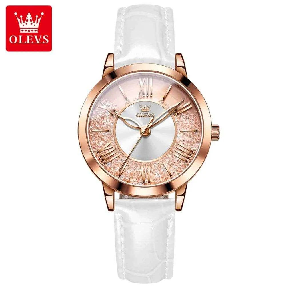 Reloj OLEVS 5539 Mujer Cuadrado de Cuarzo con Correa de Cuero y Resistencia al Agua