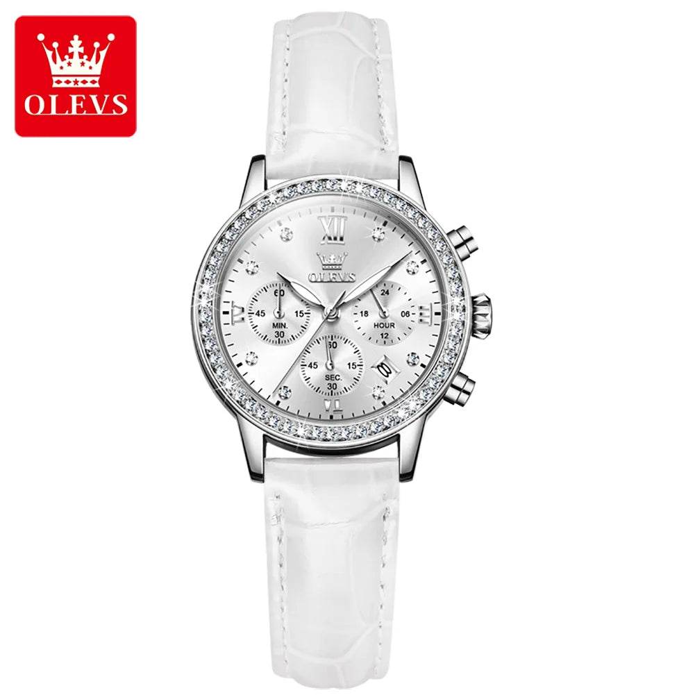 Reloj OLEVS Mujer 9933 – Elegancia de Cuero Genuino y Estilo Versátil - XY NOVALUX IMPORT 