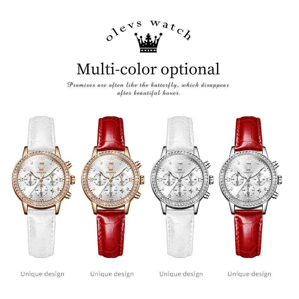 Reloj de piel OLEVS Mujer 9933 – Elegancia y Versatilidad en Cuero Genuino