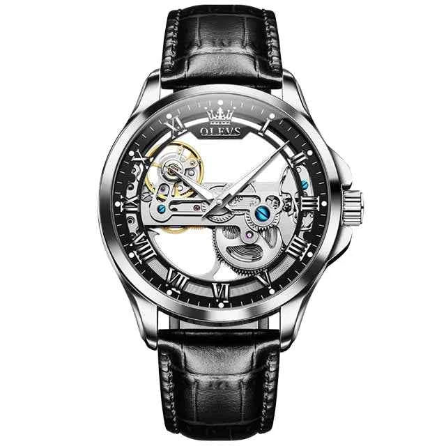 Reloj automático de lujo OLEVS de 41mm con tourbillon, impermeable