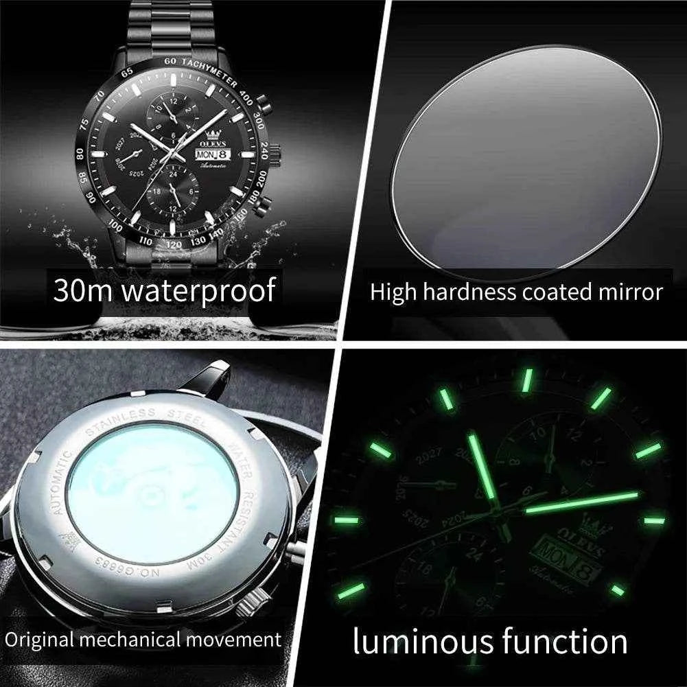 Reloj OLEVS 6683 Hombre Lujo Clásico y Resistente al Agua