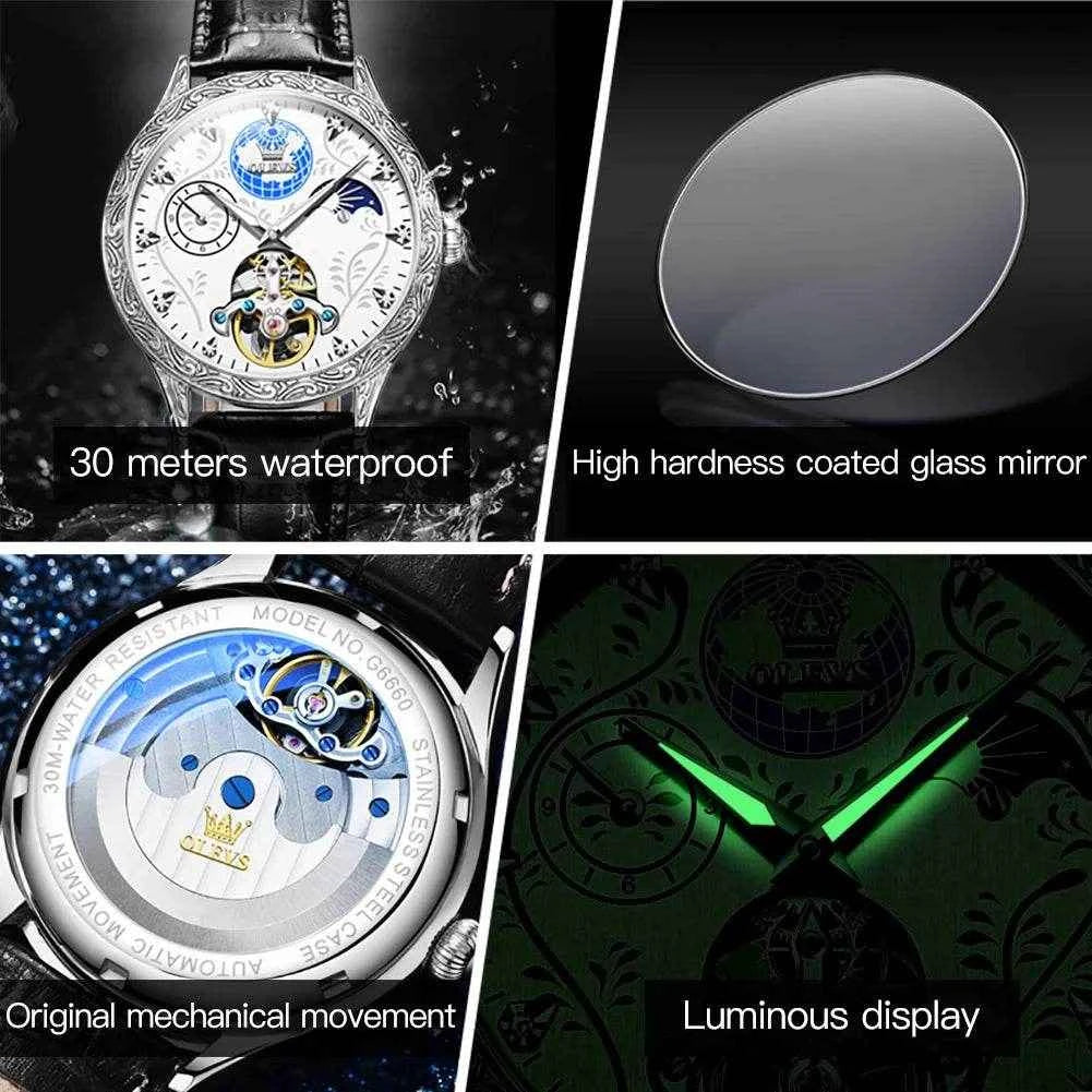 Reloj de acero inoxidable OLEVS 6660 para hombre de alta calidad