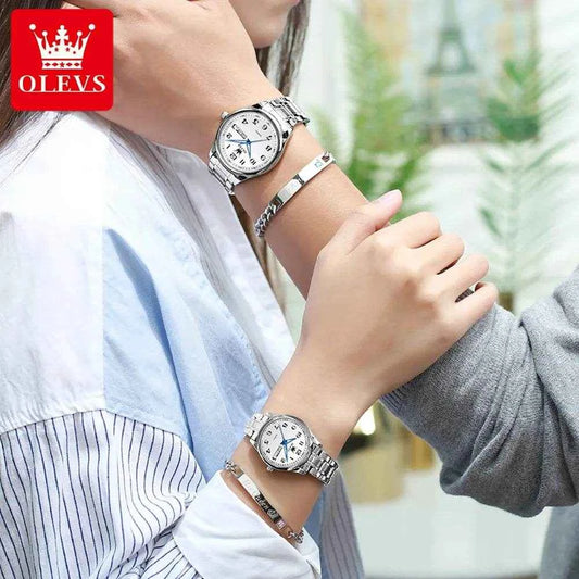 OLEVS 5567 Reloj de Acero Inoxidable para Parejas - Elegancia y Durabilidad