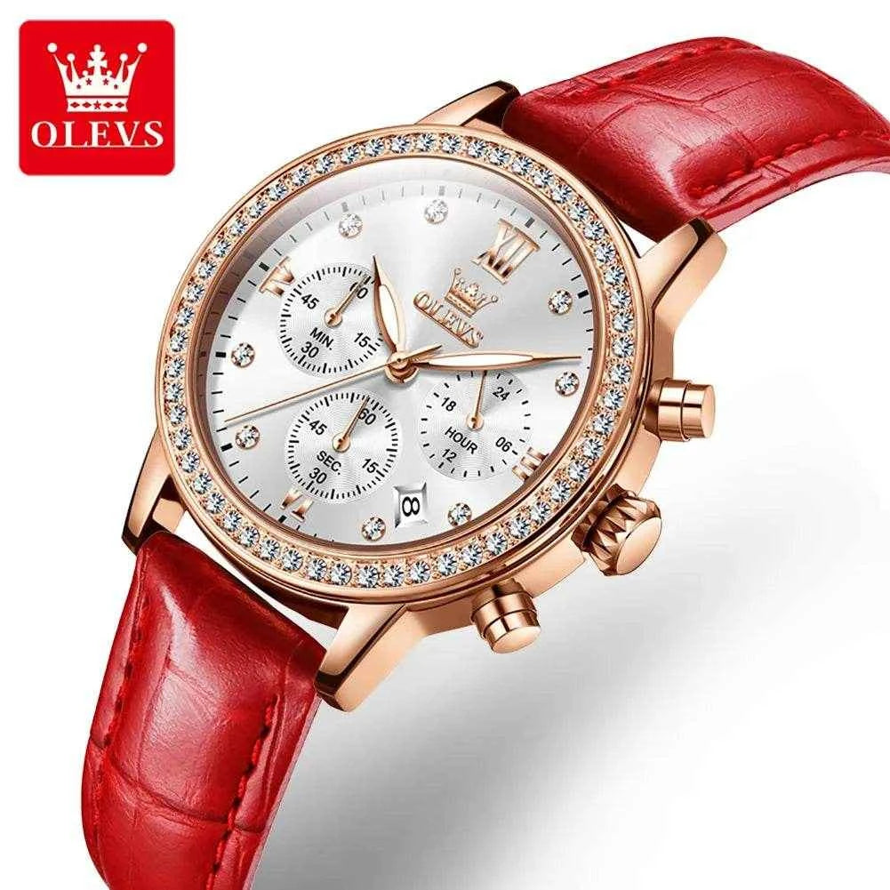 Reloj de piel OLEVS Mujer 9933 – Elegancia y Versatilidad en Cuero Genuino