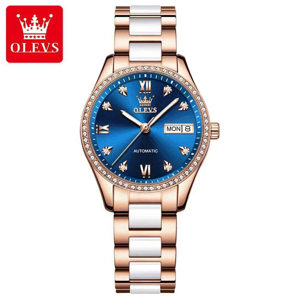 Reloj mecánico OLEVS 6637 de cerámica de lujo