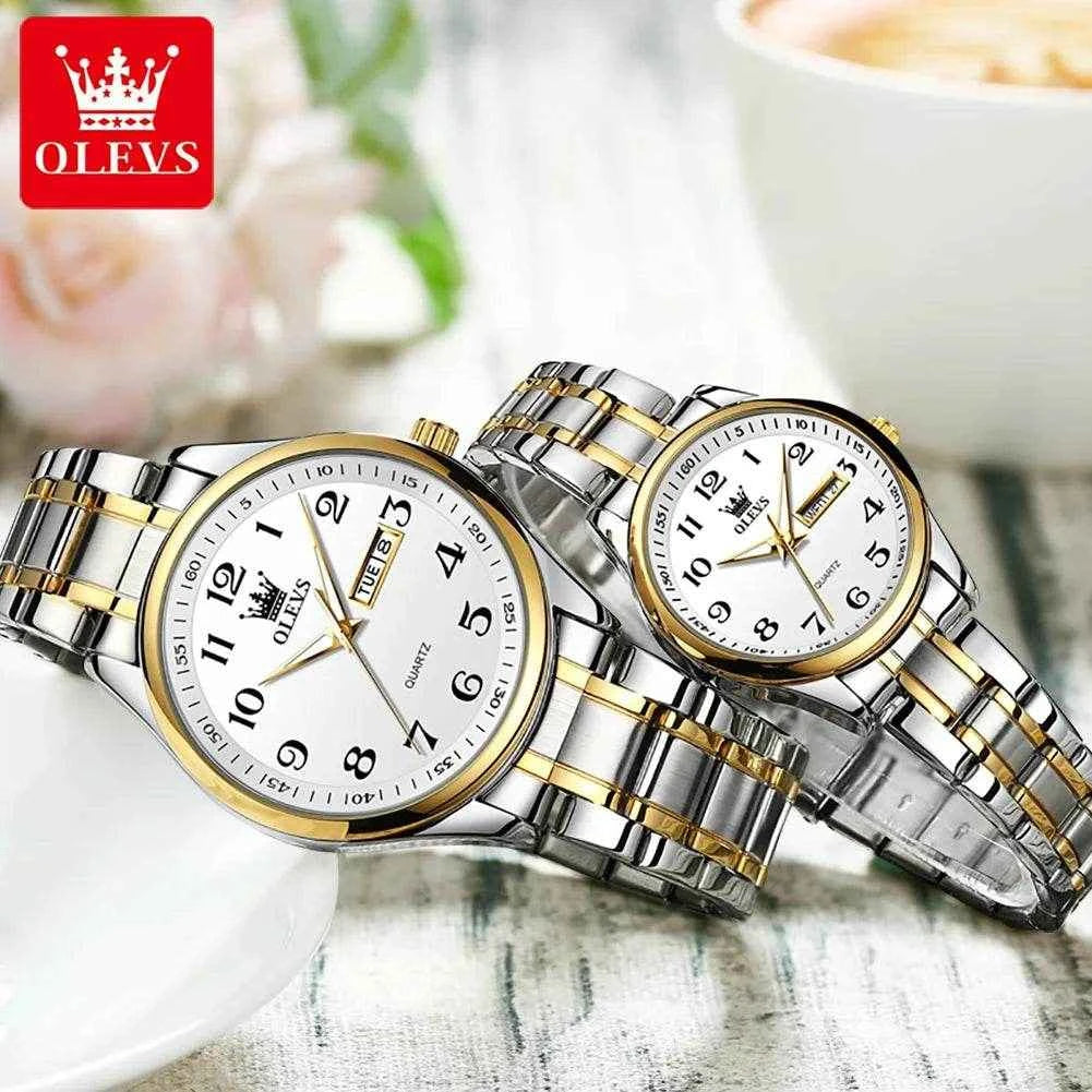 OLEVS 5567 Reloj de Acero Inoxidable para Parejas - Elegancia y Durabilidad