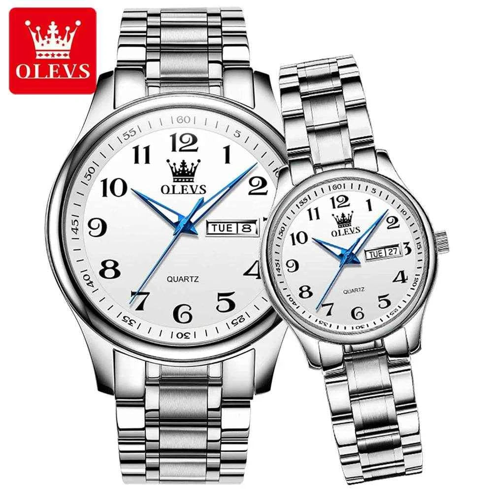 OLEVS 5567 Reloj de Acero Inoxidable para Parejas - Elegancia y Durabilidad