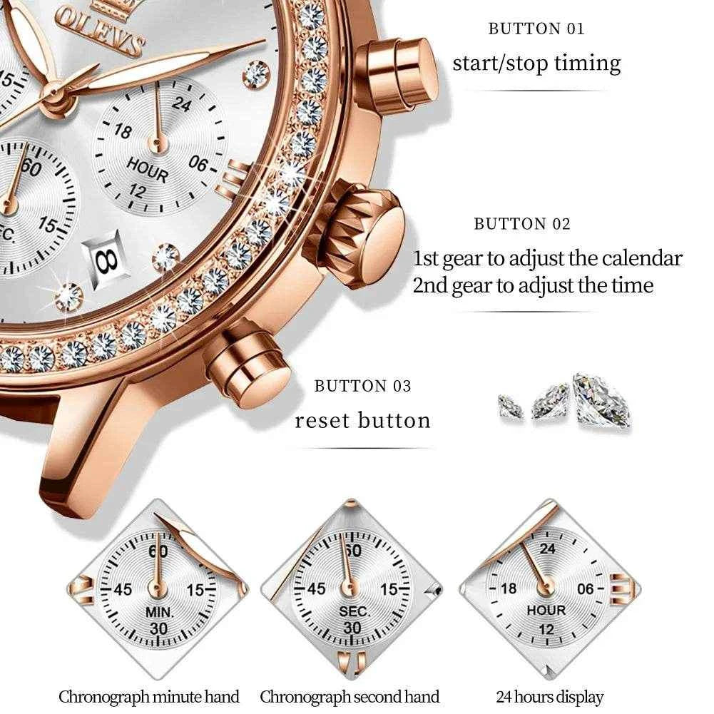 Reloj de piel OLEVS Mujer 9933 – Elegancia y Versatilidad en Cuero Genuino