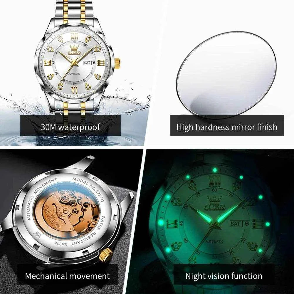 Reloj moderno de acero inoxidable OLEVS para un estilo elegante y duradero