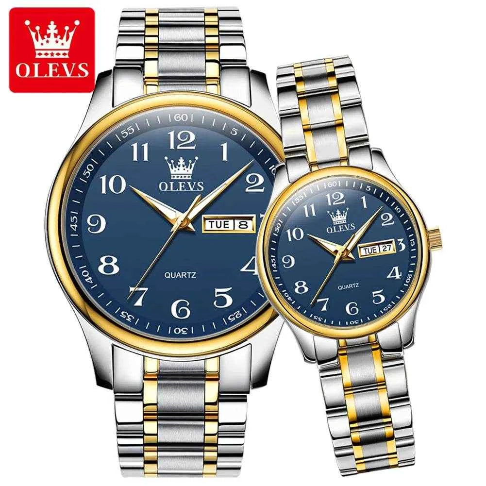 OLEVS 5567 Reloj de Acero Inoxidable para Parejas - Elegancia y Durabilidad
