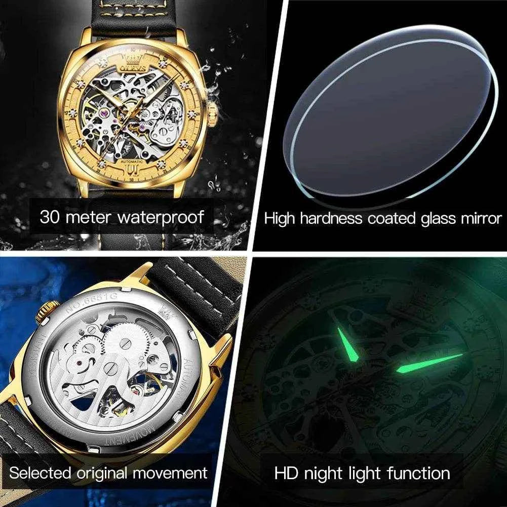 Reloj automático OLEVS resistente al agua - Elegancia y funcionalidad al alcance de tu mano