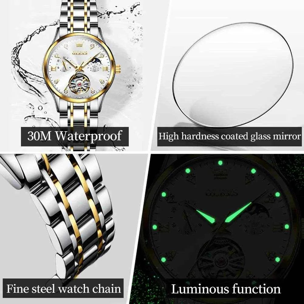 Reloj OLEVS 6608 Mujer – Elegancia Clásica en Acero Inoxidable