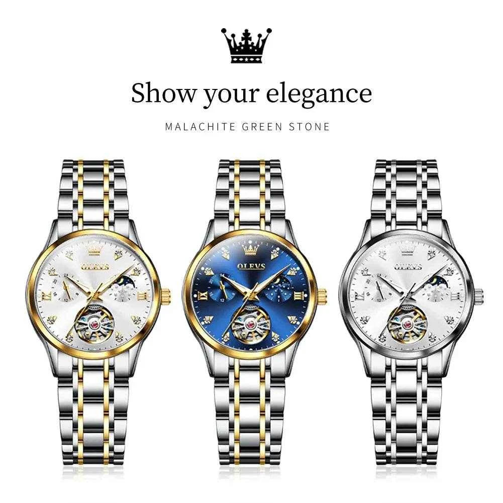 Reloj OLEVS 6608 Mujer – Elegancia Clásica en Acero Inoxidable