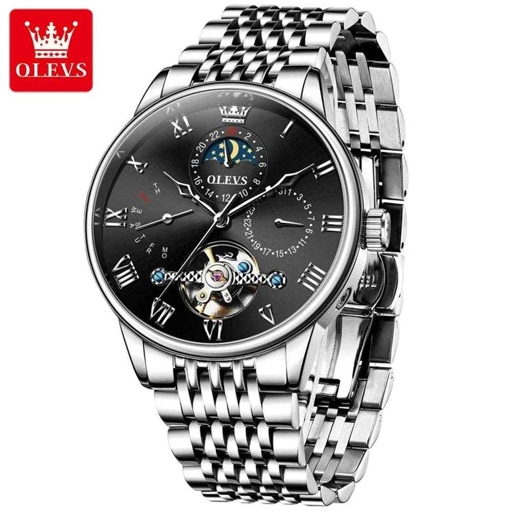 Reloj OLEVS 7009 Hombre Cuero de Estilo Elegantemente Clásico