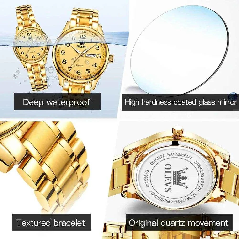 OLEVS 5567 Reloj de Acero Inoxidable para Parejas - Elegancia y Durabilidad