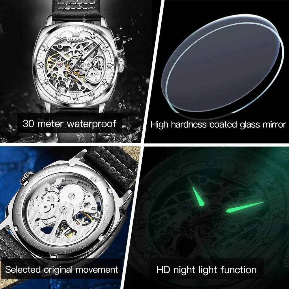 Reloj automático OLEVS resistente al agua - Elegancia y funcionalidad al alcance de tu mano