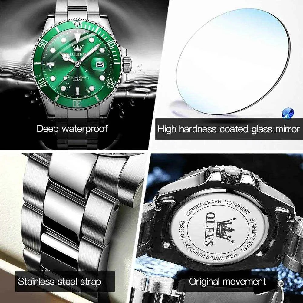 Reloj de lujo OLEVS 9945 para parejas elegantemente diseñados