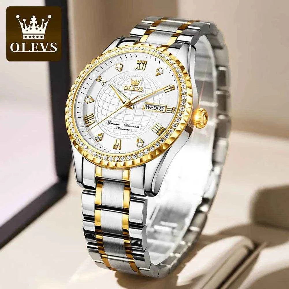Reloj OLEVS 6616 Hombre de Lujo en Acero Inoxidable - Resistente al Agua
