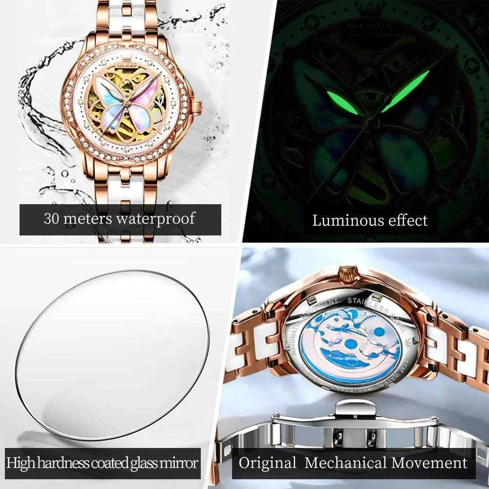 Reloj OLEVS 6615 mariposa mujer: elegancia clásica y diseño único